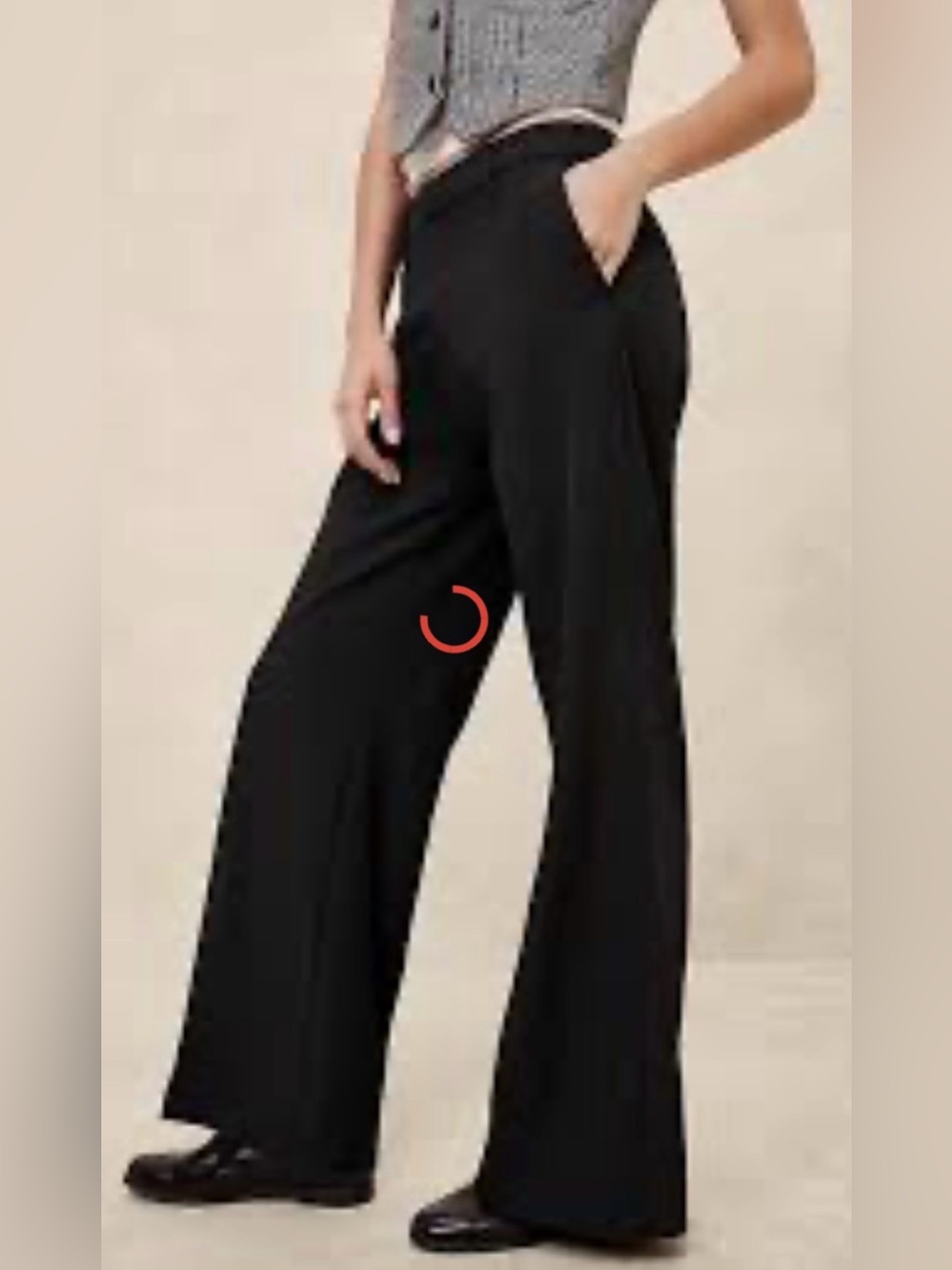 BANANA REPUBLIC BLACK WIDE-LEG SCULPTED TROUSER
